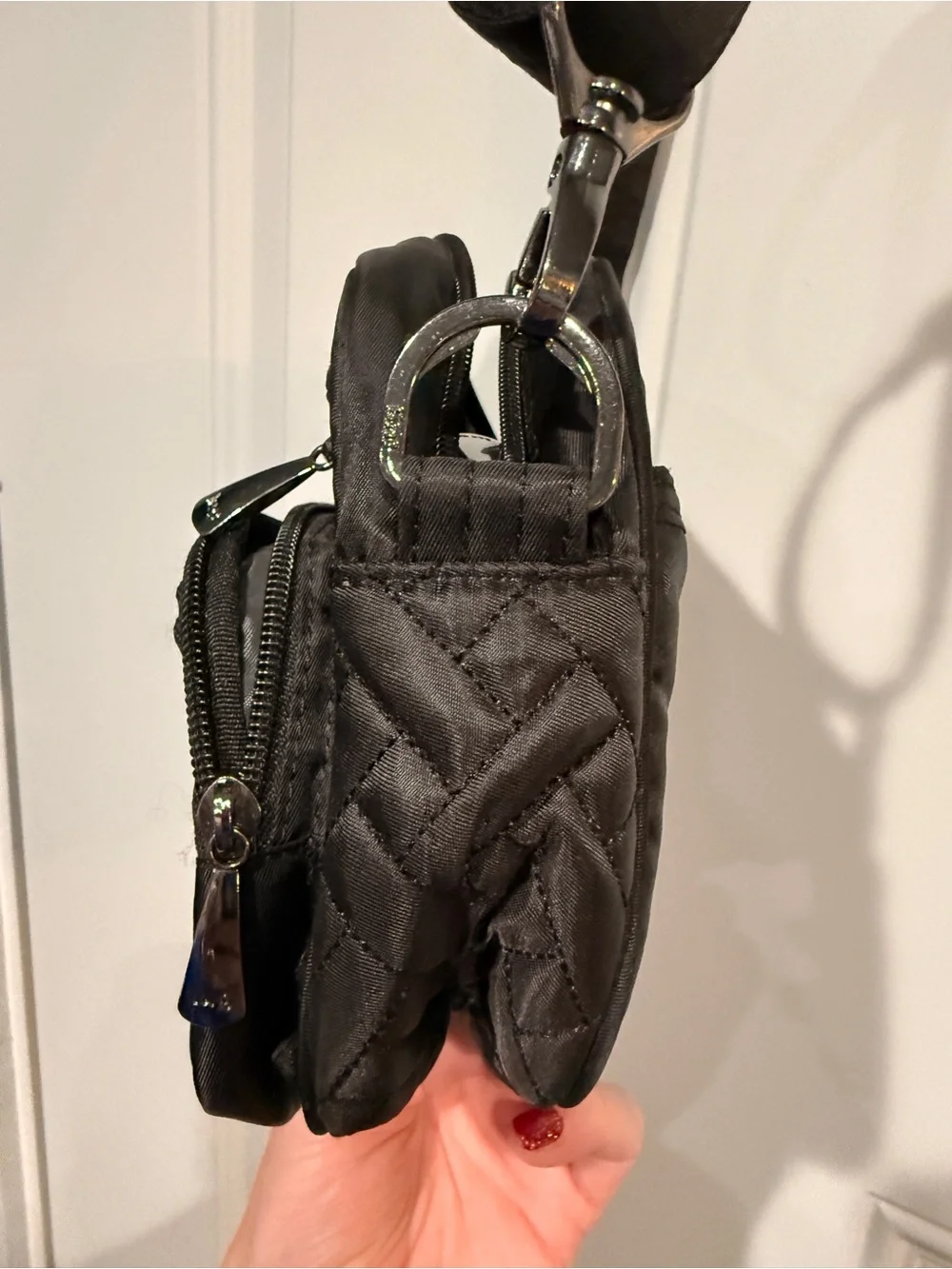 Lug Carousel Crossbody Bag Black Quilted Convertible Travel Organizer Purse